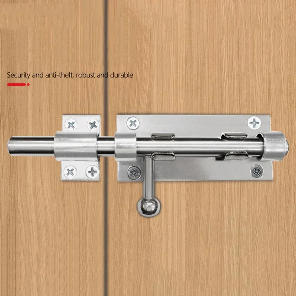 Door Bolt Lock Latch Stainless Steel Lock Latch For Home Hardware Gate Safety Door Bolt  Window Catch Sliding Door Lock Silver