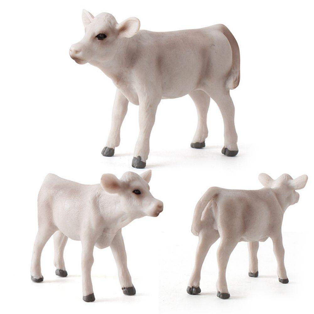 Ornaments for Children Baby Simulated Cattle Animal Figurine Cow Models Educational Toys Home Decor