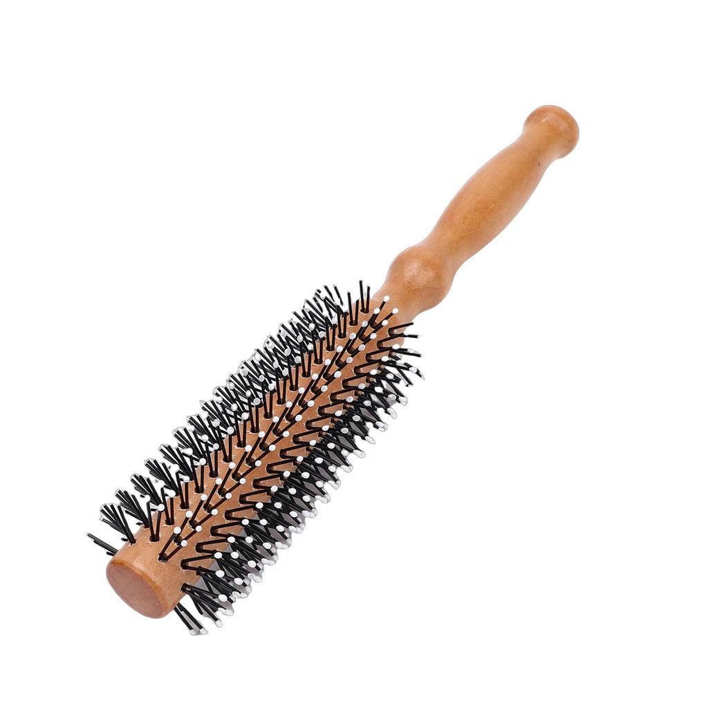 Round Curling Comb Wooden Anti Static Handle Reduces Frizz Round Styling Brush for Hair Salon Home Use Large 9.17 X