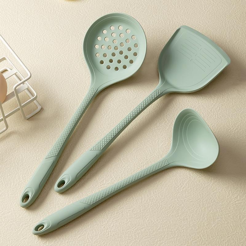 Heat-Resistant Silicone Kitchen Utensil Set: Spatula, Stir Fry Spoon & Soup Ladle