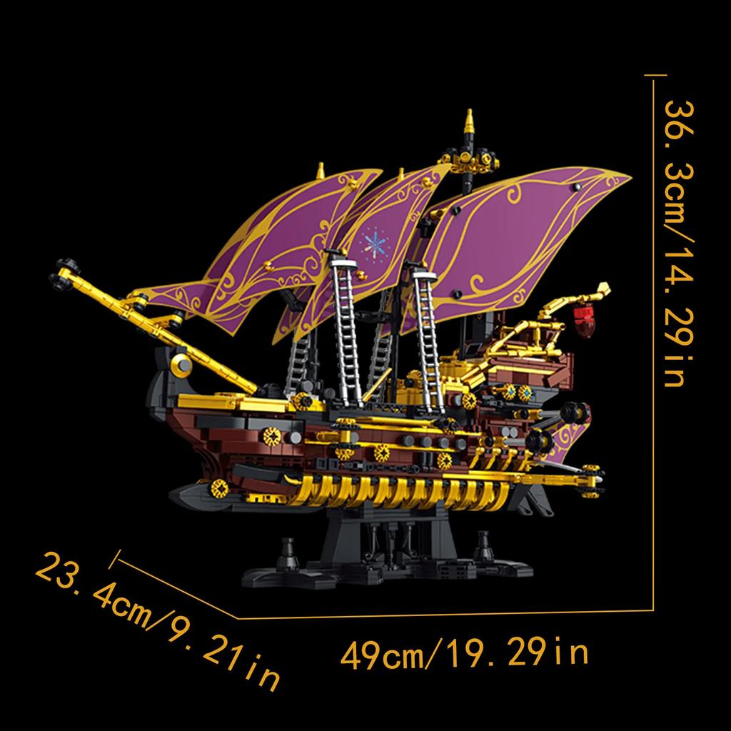 2000+PCS MOC Pirate Ship Series Assembly Building Blocks Model With Lighting Assembly Children's Toys Gift Home Ornaments