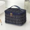 Waterproof Cosmetic Bag Large Capacity Smooth Double Zippers Soft Grip Handle Lightweight Toiletry Organizer for Trip