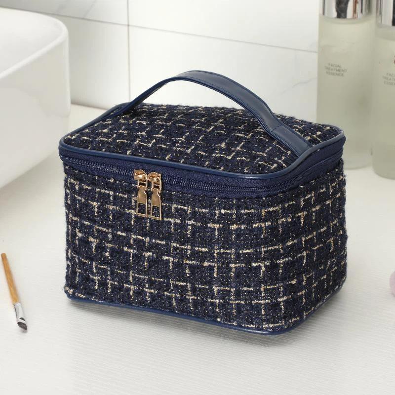 Waterproof Cosmetic Bag Large Capacity Smooth Double Zippers Soft Grip Handle Lightweight Toiletry Organizer for Trip