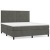 3143032 vidaXL Lit à sommier tapissier et matelas Gris foncé 160x200cm Velours