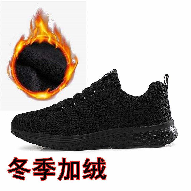 Spring and Autumn Women's Shoes Mesh Breathable Sneakers Women's Walking Casual Travel Shoes Lightweight Flying Weaving Student Running Shoes