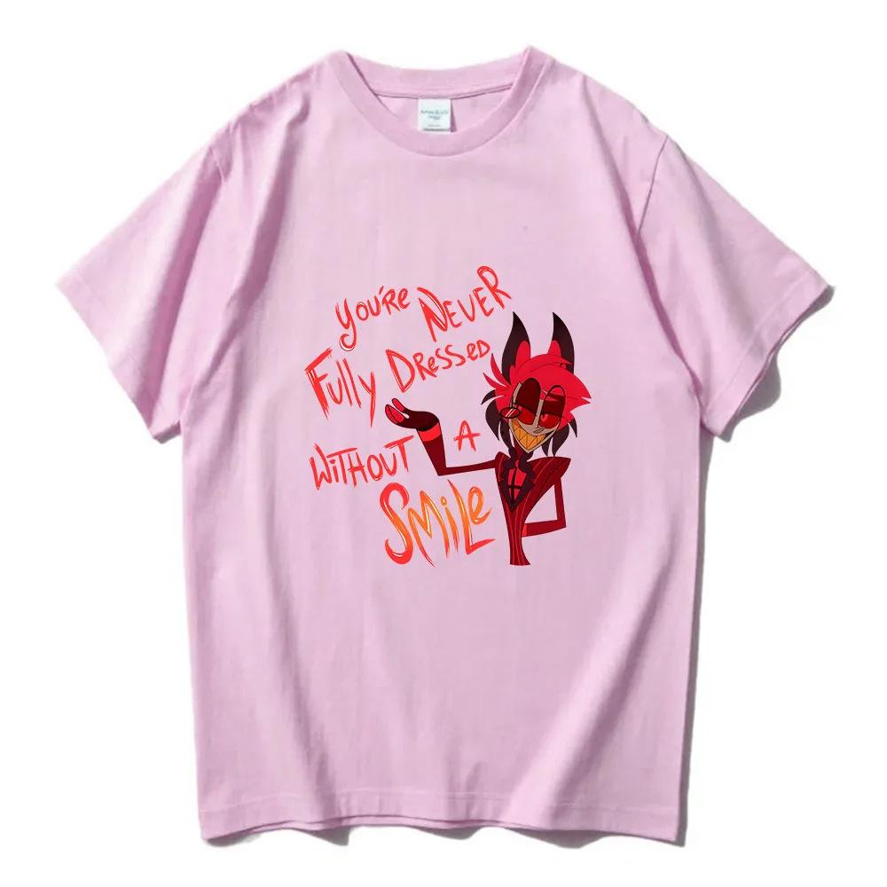 Hazbin Hotel Angel Dust and Alastor T-shirt Summer Women Casual T-shirt O Collar Fashion Short Sleeve Top Loose Clothing