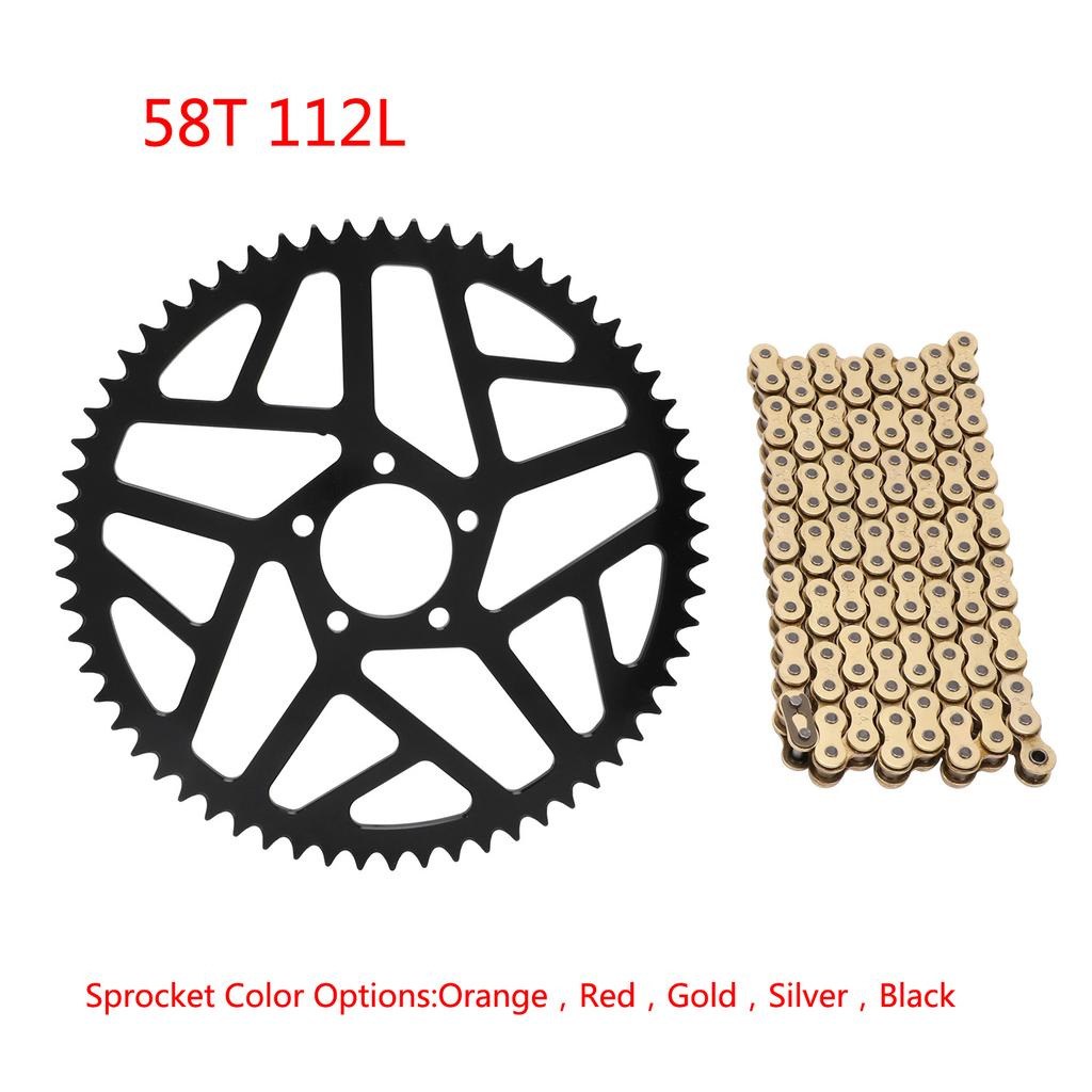 Motorcycle 7075 Aluminum 58T 62T Sprocket 106L 112L 120L Chain Set Kits For Sur-Ron Surron Segway Electric Cross-country Bike