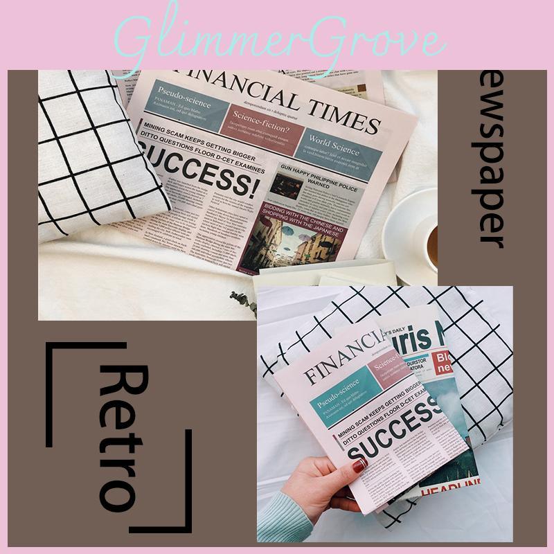 2pcs English Newspaper Vintage Style Photography Background Props Shooting