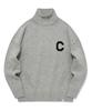 C Logo Turtleneck Knit Melange Gray
