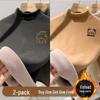 2025 Winter Kids' Plush Velvet Base Layer Half-High Collar T-Shirt for Boys & Girls