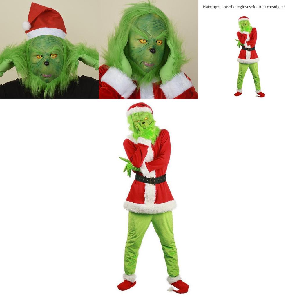 Halloween And Christmas Grinch Stole Christ Cosplay Costume Accessory Set For Halloween Adults Fantasy Event