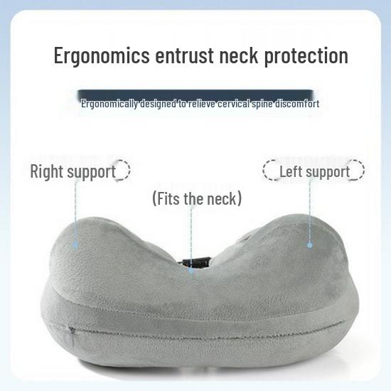 Inflatable U-Shaped Travel Pillow for Neck Support