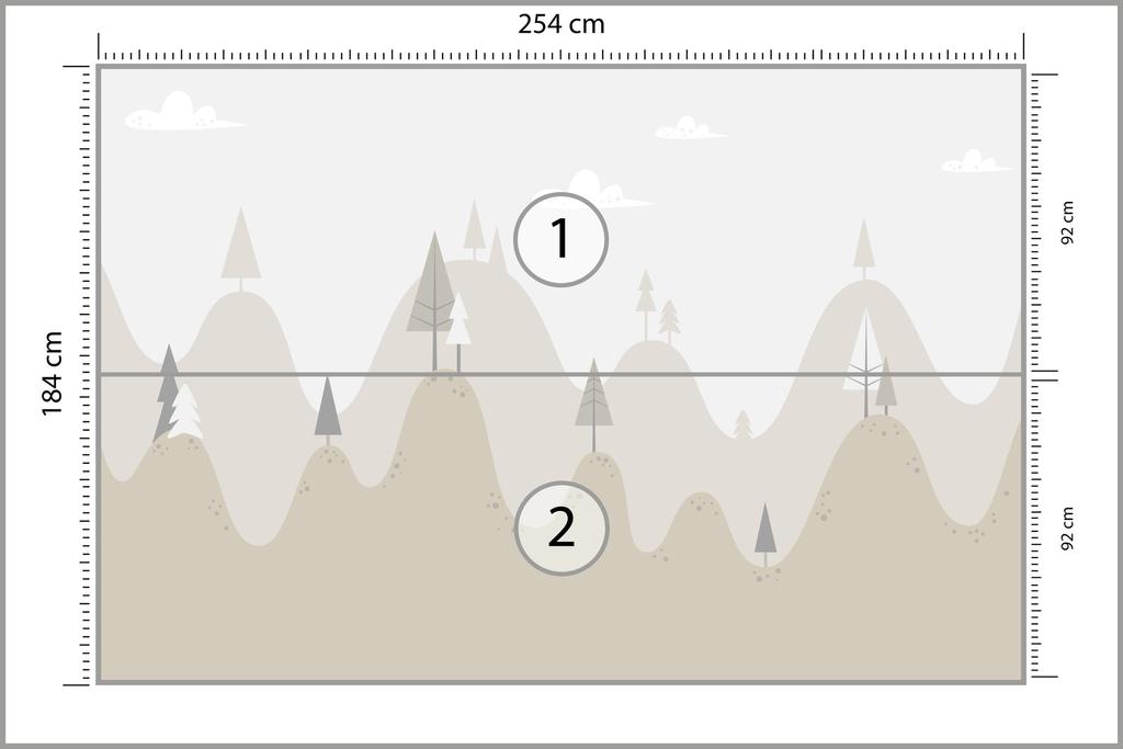 Photomural Fairytale Hills Self-Adhesive Mural 254x184