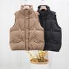2025 Winter Women's Short Thickened Korean Style Stand Collar Down Vest