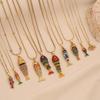3D Vivid Carp Tropical Fish Pendant Necklace Colorful Stainless Steel Chain