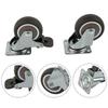 Set of 4 Heavy Duty Swivel Casters with Brakes Top Plate TPR Wheels 2inch