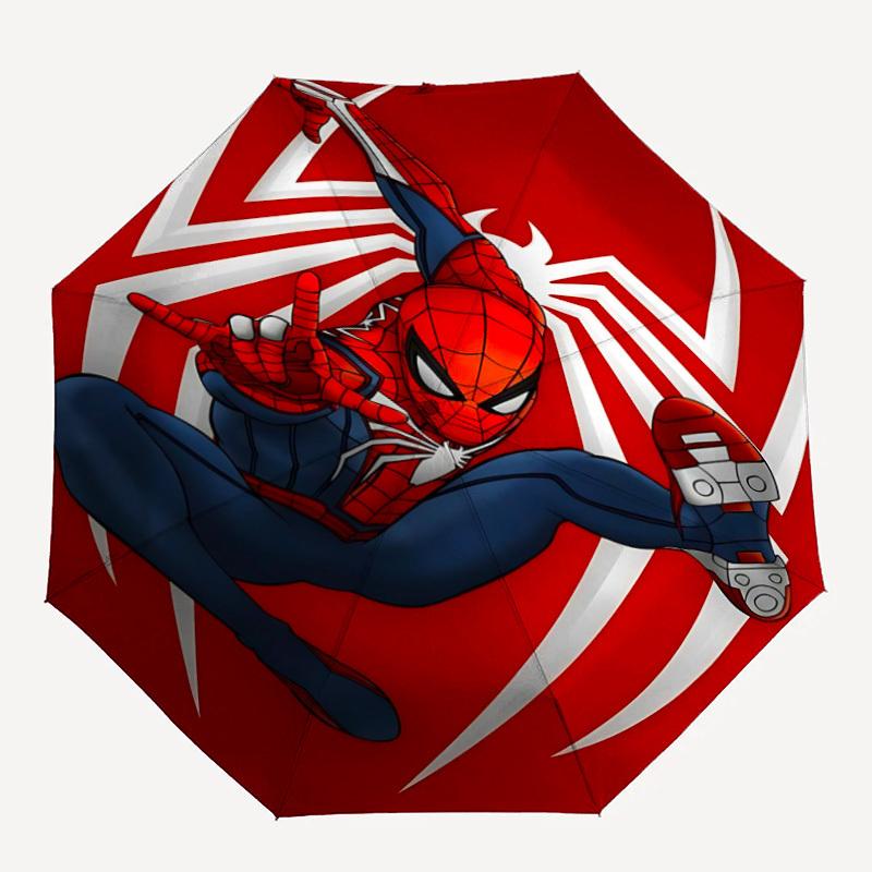 

1PC SpiderMan Automatic Folding Umbrella - Compact 8-Rib Design, Durable Plastic & Iron, Daily Use F010616