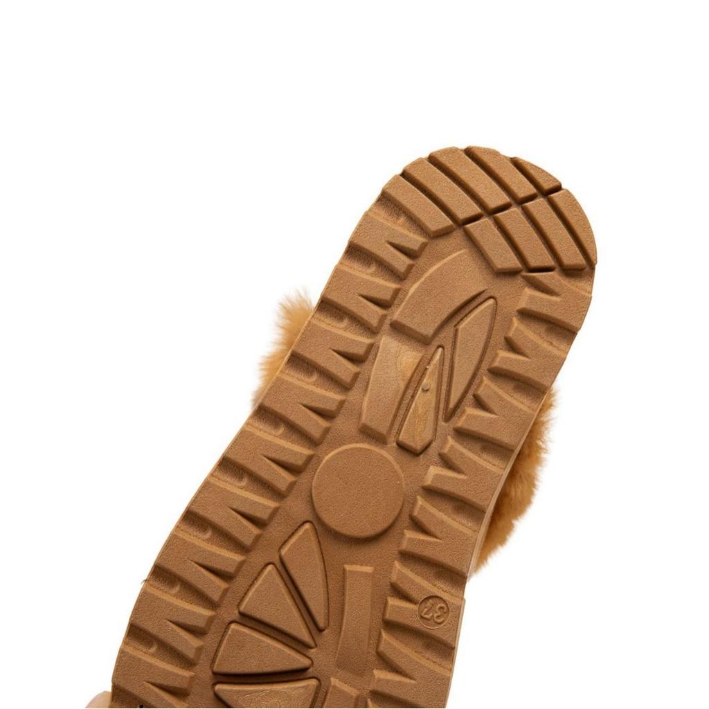 [Customized] 2025 New Thick-soled Heightening Snow Cotton Slippers Women's Thick Velvet Warm and Versatile Non-slip Cotton Shoes