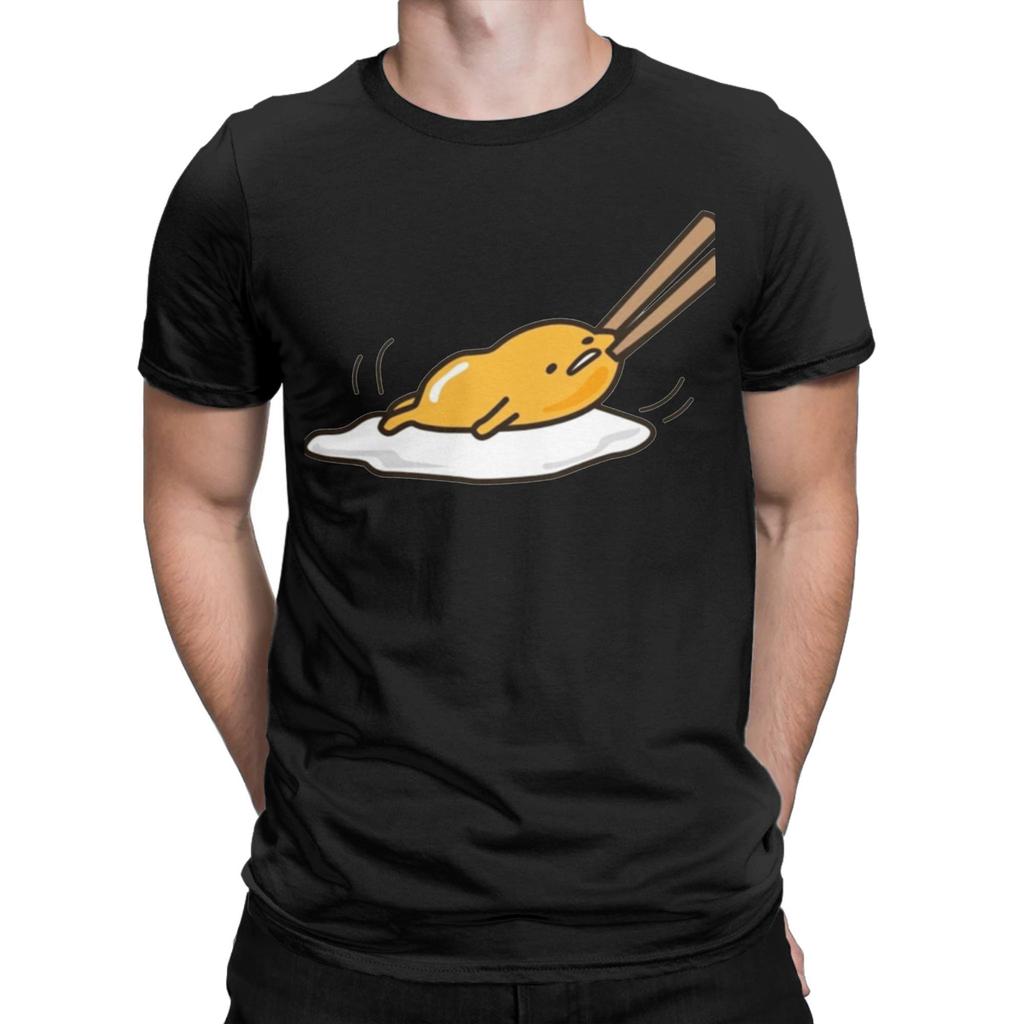 Pull Egg Gudetama Cute T-Shirt Men Vintage Cotton Tee Shirt Crew Neck Short Sleeve T Shirts New Arrival Clothes