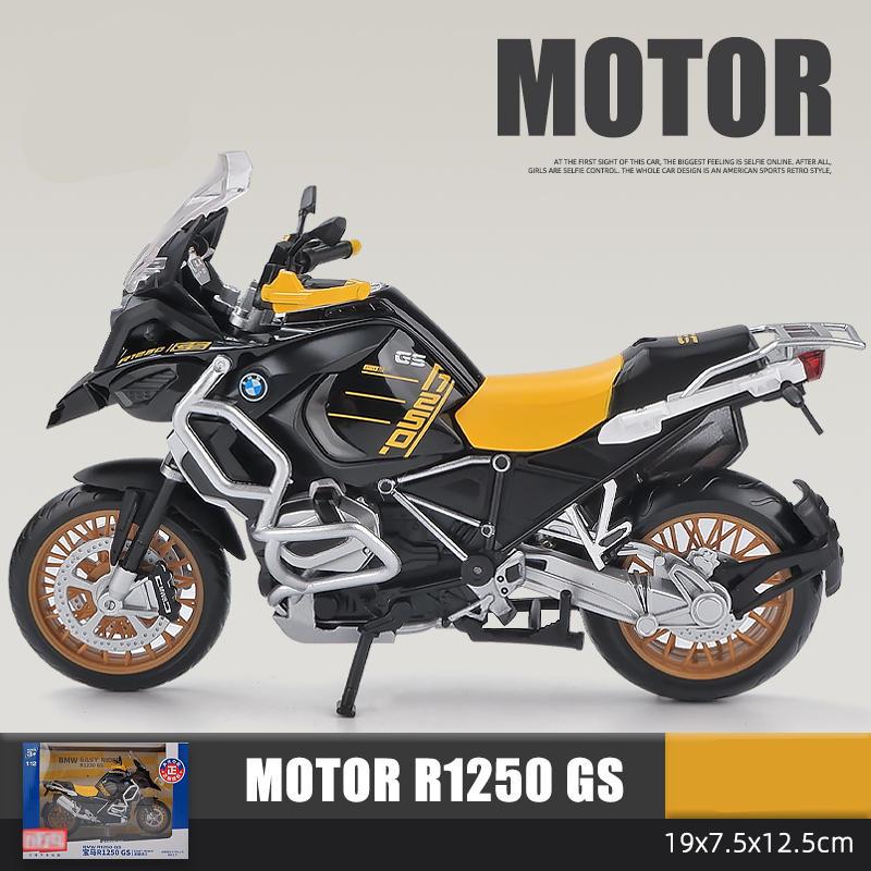 1/12 Scale R1250 GS Diecast Motorcycle Model Toy with Sound and Light for Kids Toddler Boys Girls Gift Collection