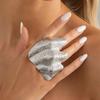 New Fashion 1Pc Minimalism Irregular Texture Knuckle Rings Women Trendy Punk Silver Color Metal Finger Accessories Jewelry Gift