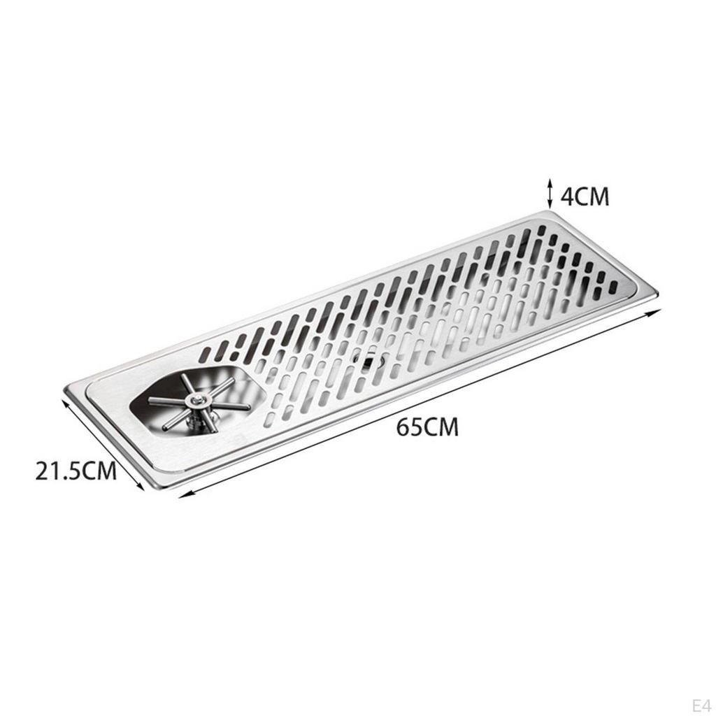 Stainless Steel Pitcher Rinser Removable Tray Bar Sink Glass Cleaner Quick