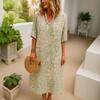 Shirt Dress Women's Casual Floral D Printed Sleeve Long Dress