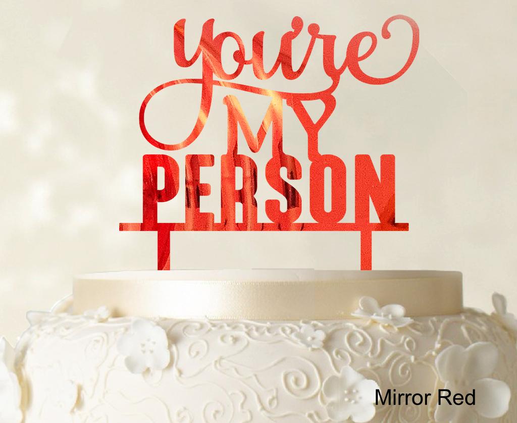 You're My Person "" Hochzeitstortenaufsatz, blauer Tortenaufsatz, Kuchendekoration, Option erhältlich, 15,2 - 17,8 cm