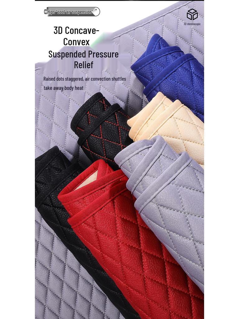 Universal Four Seasons Non-Slip Breathable Car Seat Cushion Set - Front & Rear, 3-Piece