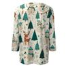 Women's Fashion Casual Round Neck Three-quarter Sleeve Christmas Print T-shirt Top