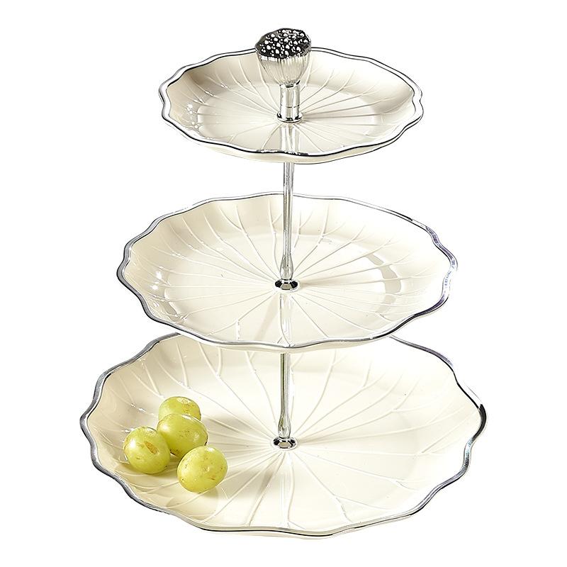 2/3 Tiers Fruit Snack Tray Plastic Bowls Desserts Holder Nuts Candy Displat Stand Decorative Party Serving Tray for Home Party