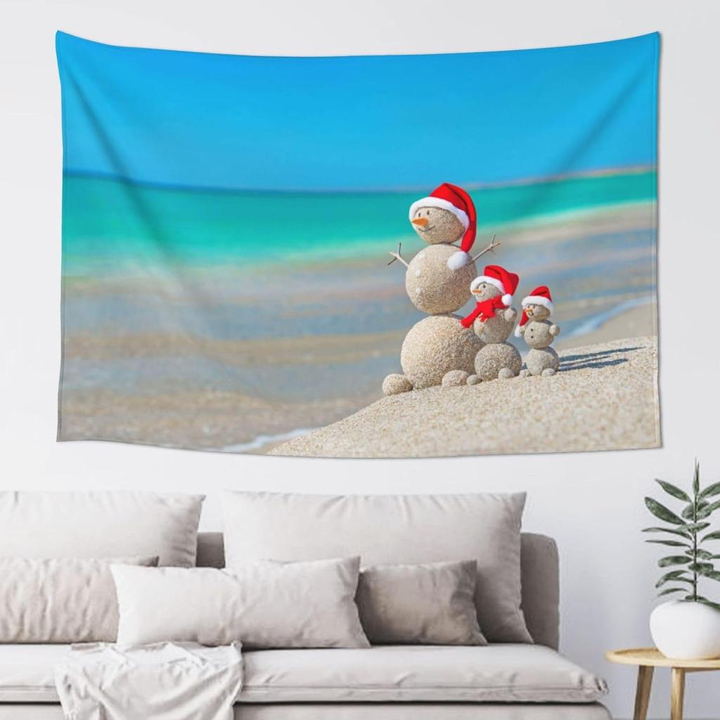 Funny Snowman Printed Winter Theme Tapestry Aesthetic Funny Wide Wall Hanging for Bedroom Living Room Dorm Home Decoration