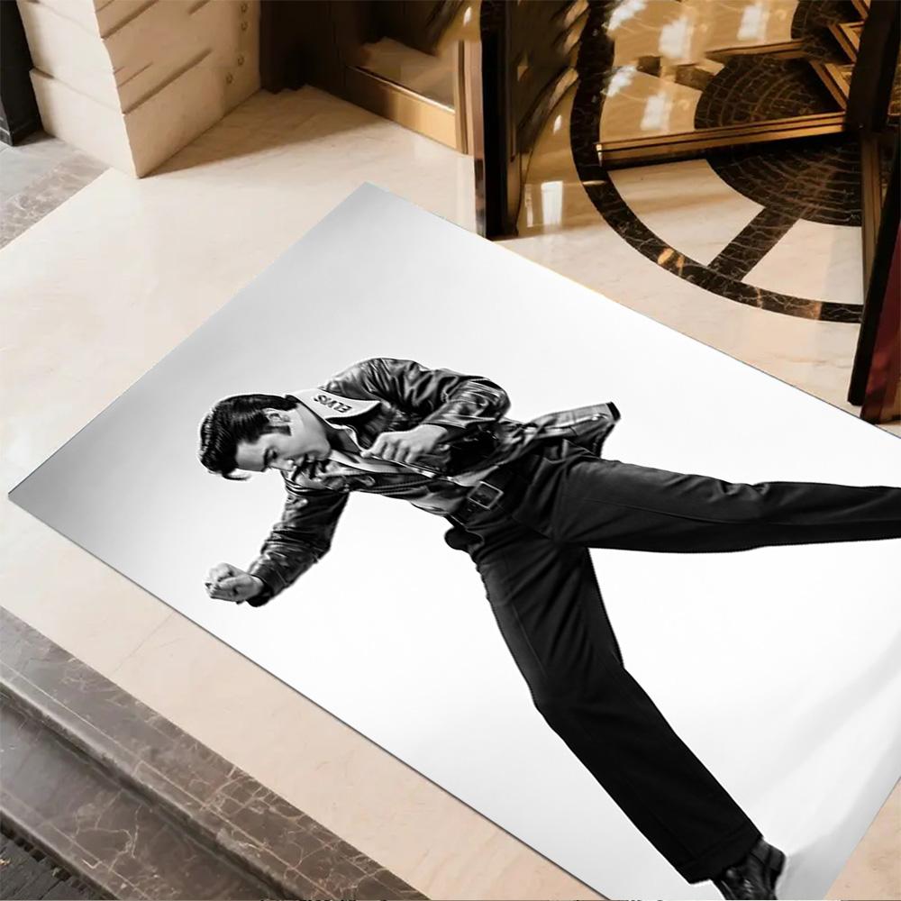 Elvis Presley Performance Teppich Büro Teppich Perfekt für Arbeitszimmer Spielzimmer Raum dekorieren Eingangsbereich Rutschfester Teppich Büros dekorieren