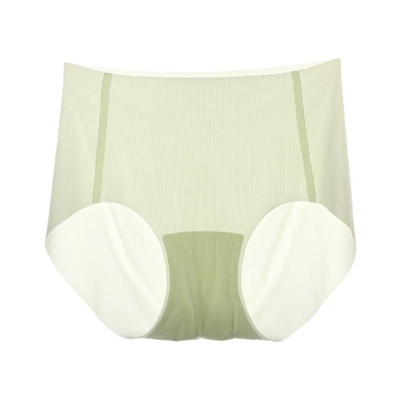 Summer Thin Seamless Rabbit Ear Bra Set for Women - Small Cup, Ice Silk, Wave Edge Design