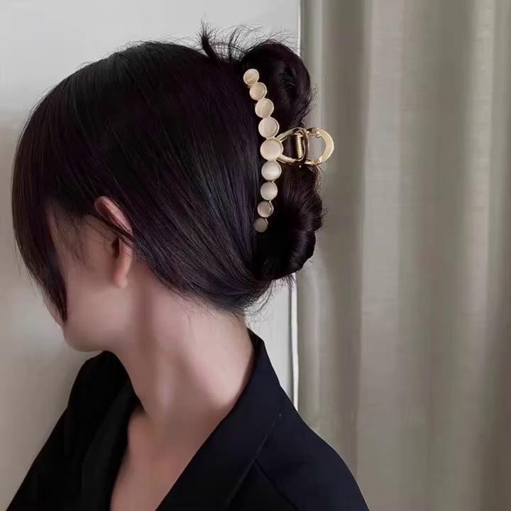 Opal Hairpin Shark Clip Bangs Clip Autumn Back Head Grab Clip Internet Celebrity Korean Ins Wind