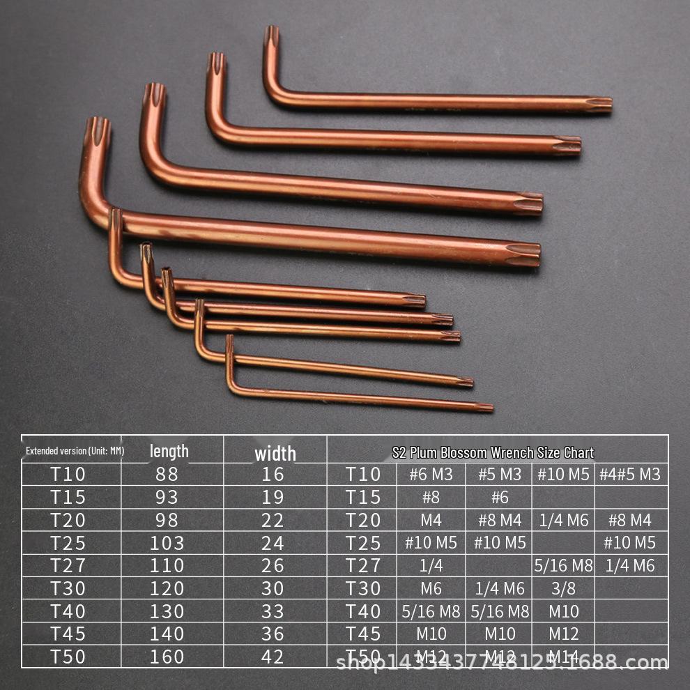 Shangjiang L-shaped Star Hex Key with Hollow Plum Blossom Design