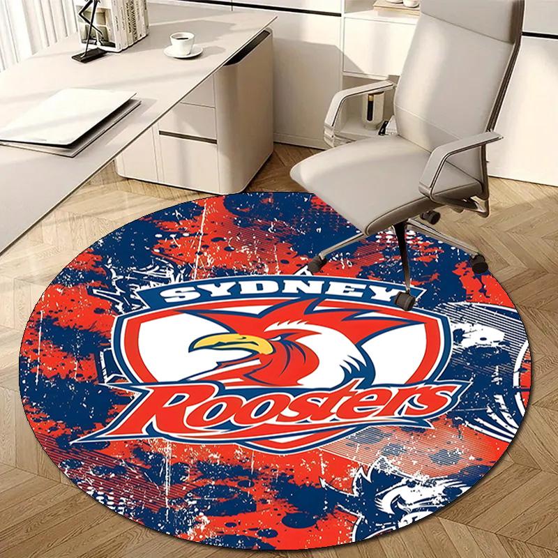 1 Stück Fußballmannschaft (23) Design Bedruckter Bereich Runder Teppich für Schlafzimmer Wohnzimmer Heimdekoration Teppiche Matte Rutschfeste Matte Teppich für das Bett