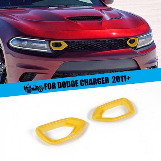 2x Frontstoßstange Mitte Kühlergrill Gitter Abdeckung Zierleiste Für 2015-22 Dodge Charger Gelb