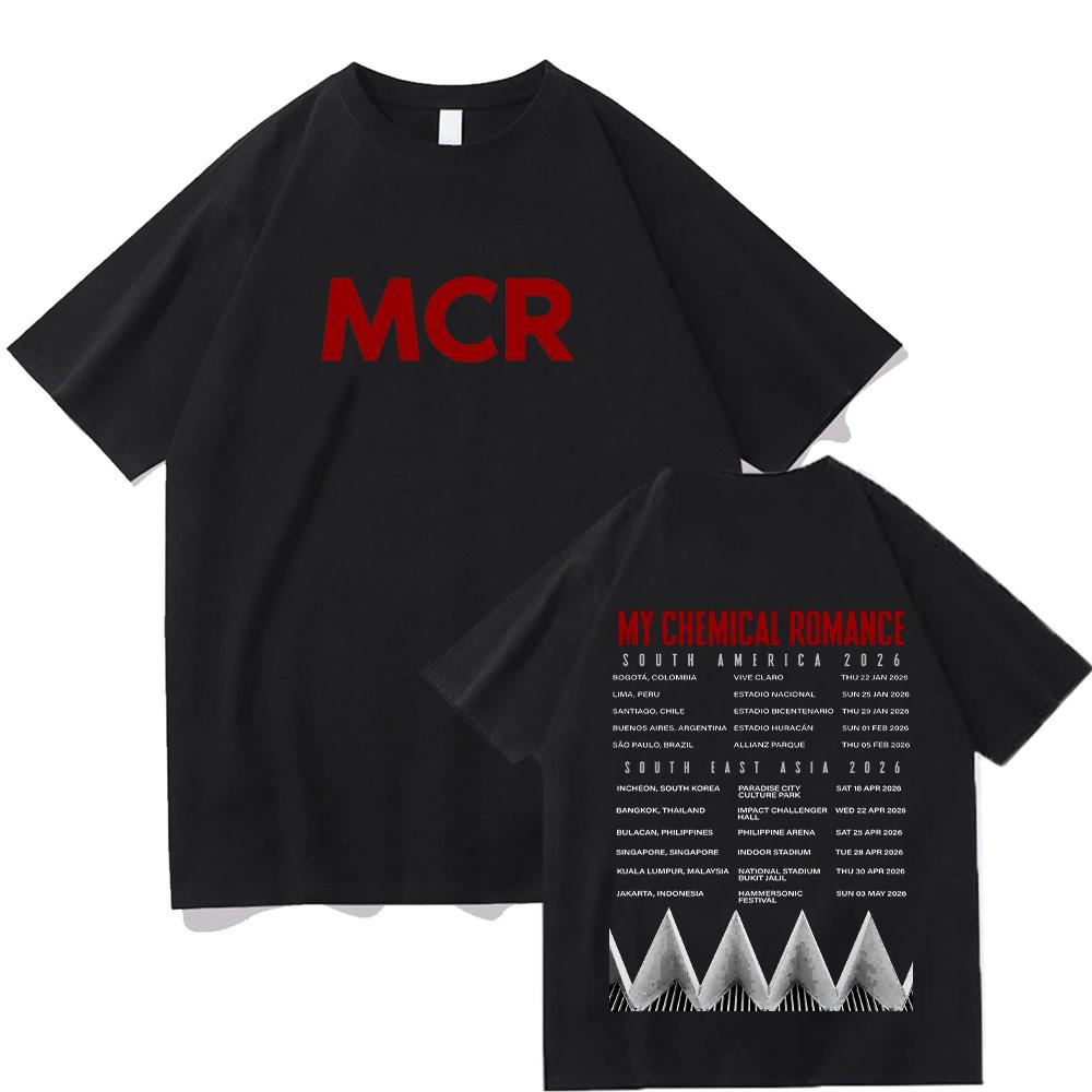 My Chemical Romance Tour 2026 Grafická trička Móda Harajuku Dámská Pánská Topy Léto Vysoce kvalitní Bavlna Krátký rukáv Y2K Trička