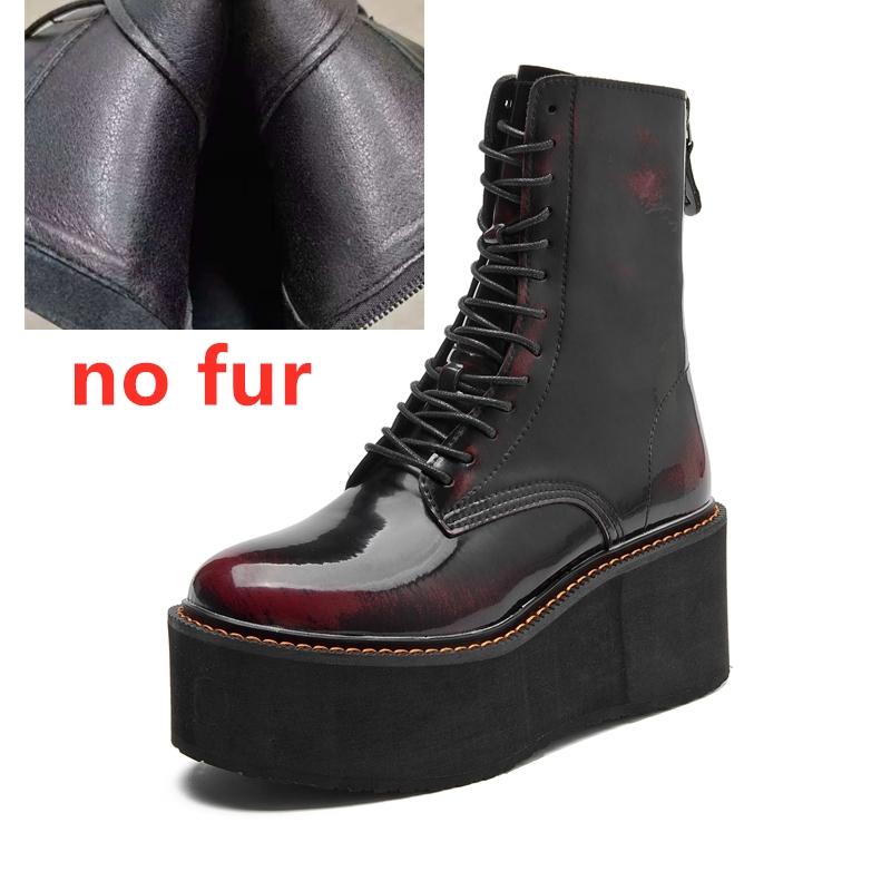Fashion AIYUQI Women Ankle Boots Genuine Leather 2025 New Platform High Heel Short Boots Female Non-slip Large Size Women Winte Boots