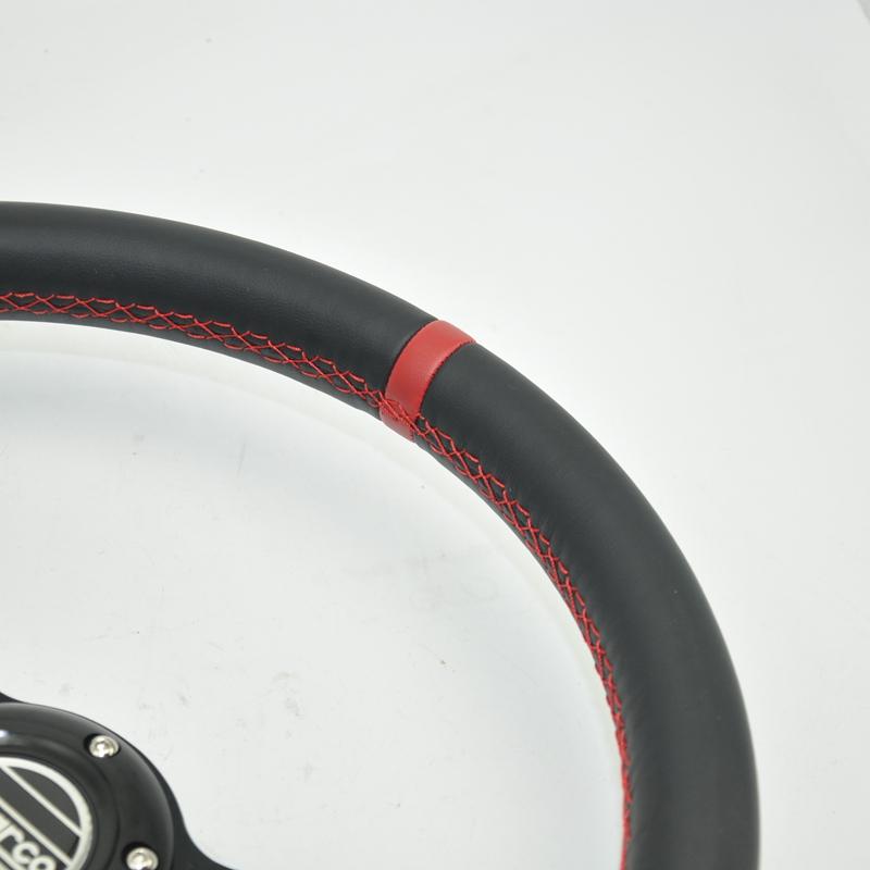 High Quality 14'' 350mm Black Real Leather ND Rally Tuning Drift Racing Steering Wheel SPCO 5158