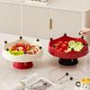 Nordic Round Plastic Fruit Plate, Creative Snack & Dessert Serving Tray with Fruit Fork