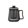 450ml Wooden Handle Vertical Stripe Heat-resistant Glass Tea Cup With Tea Infuser Filter Flower Tea Water Separation Tea Mug