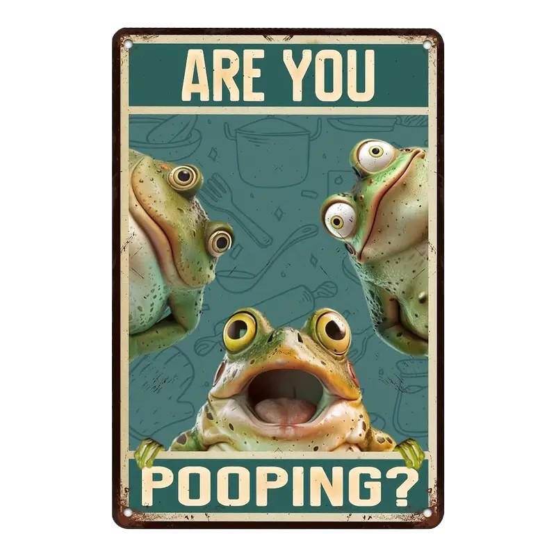 Retro Tin Sign Vintage  Are You Pooping Signs Bathroom Restroom Wall Toilet DecorCats Lover Gift Funny Black Cat8x12inch