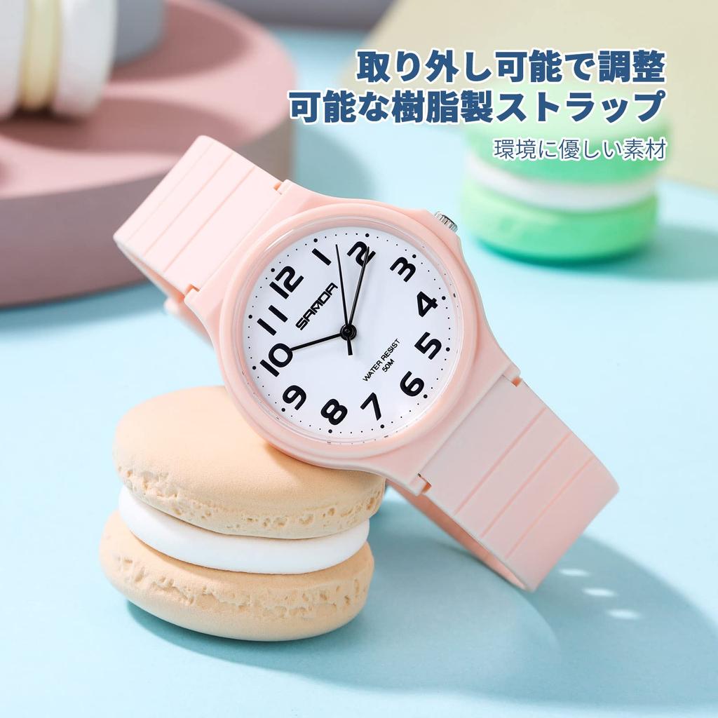 RORIOS and Analog Simple Stylish Quartz Popular with and Perfect for Casual Birthday Pink Men's Women's Watch, Design, Waterproof, Movement, Students,