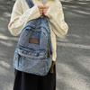 Schoolbag Retro Denim Backpack Men and Women Couples Class Travel Leisure Lazy Wind Japanese and Korean Trendy Versatile Backpack