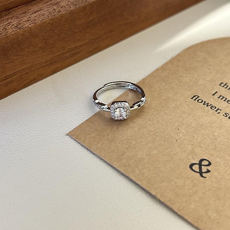 S925 Stylish Silver Ring With Colorful Gemstone Accents And Eyecatching Shape Geometric