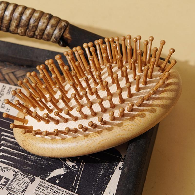 High Quality Hair Comb Bamboo Massage Comb Wooden Brush Solid Wood Bamboo Cushion Anti-Static Hair Brush Combs Travel