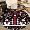 1pc Christmas Snowman Ornament Chair Carpet for Office, Round Non Slip Durable Large Size Office Carpet, Suitable for Office