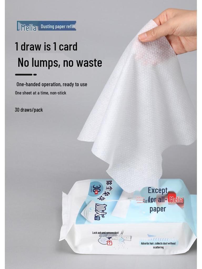 Miao Liya 30-Sheet Dusting Paper Refill for Mop Vacuum: Absorbs Hair and Cleans Floors